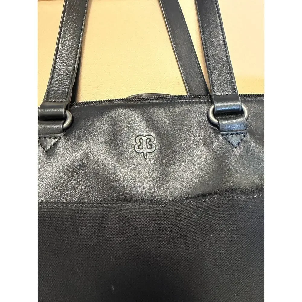 BetaBrand Big Travel Bag Tote Leather Canvas Black Overnight Carry On Backpack - Picture 3 of 9